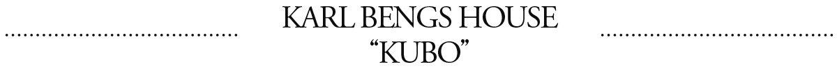KARL BENGS HOUSE “KUBO”